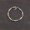 Bratara Peridot si Piatra Lunii discuri fatetate si sfere cu Argint 925, 4-5mm, imagine 2
