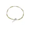 Bratara Peridot si Turmalina roz discuri fatetate si sfere fatetate cu Argint 925, 2-3mm
