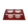 Decoratiune Suport ardere doua lumanari parfumate, rosu 19cm x 7cm