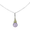 Pandantiv cristale naturale Ametist lavanda si Peridot A+ fatetat cu argint 925, imagine 2
