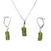 Set Cercei cu agatatoare si pandantiv Peridot A+ discuri fatetate cu argint 925, imagine 3
