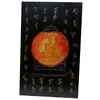 Tablou vertical din lemn cu Buddha pe lotus model 1, 48cm x 30cm