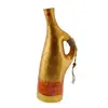 Vaza aurie cu model mama si fiul arta africana, 23cm x 9,5cm, imagine 2