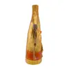 Vaza aurie cu model mama si fiul arta africana, 23cm x 9,5cm, imagine 3