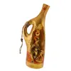 Vaza aurie cu model mama si fiul arta africana, 23cm x 9,5cm, imagine 4