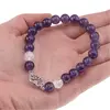 Bratara Ametist si Cristal de stanca sfere 8mm cu Pomul Vietii pe elastic, imagine 5