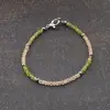 Bratara Citrin si Peridot discuri fatetate, elemente inox argintiu, 3mm, imagine 2