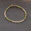 Bratara Citrin si Peridot discuri fatetate, elemente inox auriu, 3mm, imagine 2
