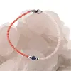 Bratara Coral roz sfere fatetate, Coral alb discuri, Kianit sfera fatetata si Hematit argintiu, 2-5mm, imagine 2