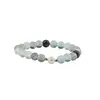 Bratara Fluorit sfere si Perla de cultura cu elemente argintii pe elastic, 8mm, imagine 4