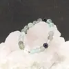 Bratara Fluorit sfere si Perla de cultura cu elemente argintii pe elastic, 8mm, imagine 3