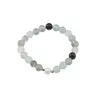Bratara Fluorit sfere si Perla de cultura cu elemente argintii pe elastic, 8mm