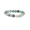 Bratara Fluorit sfere si Perla de cultura cu elemente aurii pe elastic, 8mm, imagine 3