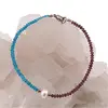 Bratara Granat Rhodolit, Apatit discuri fatetate si Perla de cultura, elemente inox argintiu, 3-6mm, imagine 2