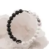 Bratara Yin Yang Howlit, Onix si Sidef sfere, 8mm, imagine 2