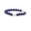 Bratara Lapis Lazuli si Perle de cultura sfere cu elemente argintii pe elastic, 8mm, imagine 2
