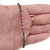 Bratara Malachit si Rubin sfere fatetate, elemente inox argintiu, 2-3mm, imagine 3