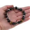 Bratara pentru protectie Ochi de tigru, Hematit si Obsidian negru sfere pe elastic, 10mm, imagine 3
