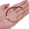 Bratara Turmalina multicolora si Granat Rhodolit discuri fatetate 3mm si Perla de cultura 7mm cu elemente aurii, imagine 4