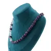 Colier Ametist si Fluorit sfere 8mm cu bumb argintiu, imagine 3