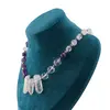 Colier asimetric Cristal de stanca, Ametist, Hematit auriu si Angel aura Cuart cu varf, imagine 3