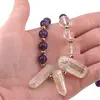 Colier asimetric Cristal de stanca, Ametist, Hematit auriu si Angel aura Cuart cu varf, imagine 4