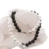 Colier Howlit, Onix sfere si Sidef banut Yin Yang, 8mm, imagine 2