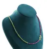Colier Peridot si Rubin sfere fatetate cu Argint 925, 3-6mm, imagine 5