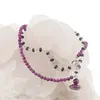 Colier Safir lucrat manual cu Argint 925, Rubin sfere fatetate 3-4mm si pandantiv Rubin, imagine 3