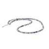 Colier Tanzanit si Smarald sfere fatetate cu Argint 925, 4mm, imagine 2