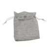 Saculet material textil gri 14x10cm, imagine 2