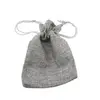 Saculet material textil gri 14x10cm