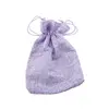 Saculet material textil mov 14x10cm