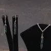 Set Cercei cu agatatoare si pandantiv Opal negru din Etiopia discuri fatetate cu argint 925, imagine 4