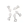 Breloc cu piatra semipretioasa Cuart roz fatetat, 8mm, imagine 2