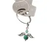 Breloc Ingeras cu pietre semipretioase Agat verde, 4-6mm, imagine 4