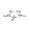 Breloc Ingeras cu pietre semipretioase Howlit, 4-6mm, imagine 3