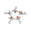 Breloc Ingeras cu pietre semipretioase Mix Agate, 4-6mm, imagine 2