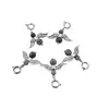 Breloc Ingeras cu pietre semipretioase Obsidian fulg de nea, 4-6mm, imagine 2