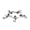 Breloc Ingeras cu pietre semipretioase Obsidian fulg de nea, 4-6mm, imagine 3