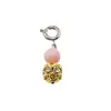 Breloc piatra semipretioasa Coral roz si sfera cu Zirconiu, 6-7mm
