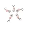 Breloc piatra semipretioasa Coral roz si sfera cu Zirconiu, 6-8mm, imagine 2