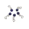 Breloc piatra semipretioasa Lapis lazuli si sfera cu Zirconiu, 6-8mm, imagine 2