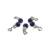 Breloc piatra semipretioasa Lapis lazuli si sfera cu Zirconiu, 6-8mm, imagine 3