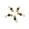 Breloc piatra semipretioasa Obsidian negru si sfera cu Zirconiu, 8mm, imagine 2