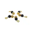 Breloc piatra semipretioasa Obsidian negru si sfera cu Zirconiu, 8mm, imagine 3