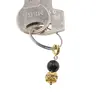 Breloc piatra semipretioasa Obsidian negru si sfera cu Zirconiu, 8mm, imagine 4