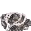 Colier cristale naturale Cuart roz oval neregulat, 8-11mm, imagine 2