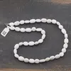 Colier cristale naturale Opal alb oval neregulat, 8-13mm
