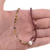 Colier Turmalina multicolora si Granat Rhodolit discuri fatetate 3mm si Perla de cultura 7mm cu elemente argintii, imagine 4